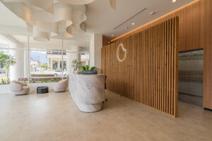 Torre Velo Apartment Building Reception Costa Rica Lunawood Luna SHP 42×117