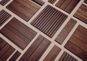 Linha de revestimentos, ripados e painéis Lunawood em madeira termicamente modificada, desenvolvida para fachadas, interiores e projetos arquitetônicos de alto padrão com estética natural e alta durabilidade.
